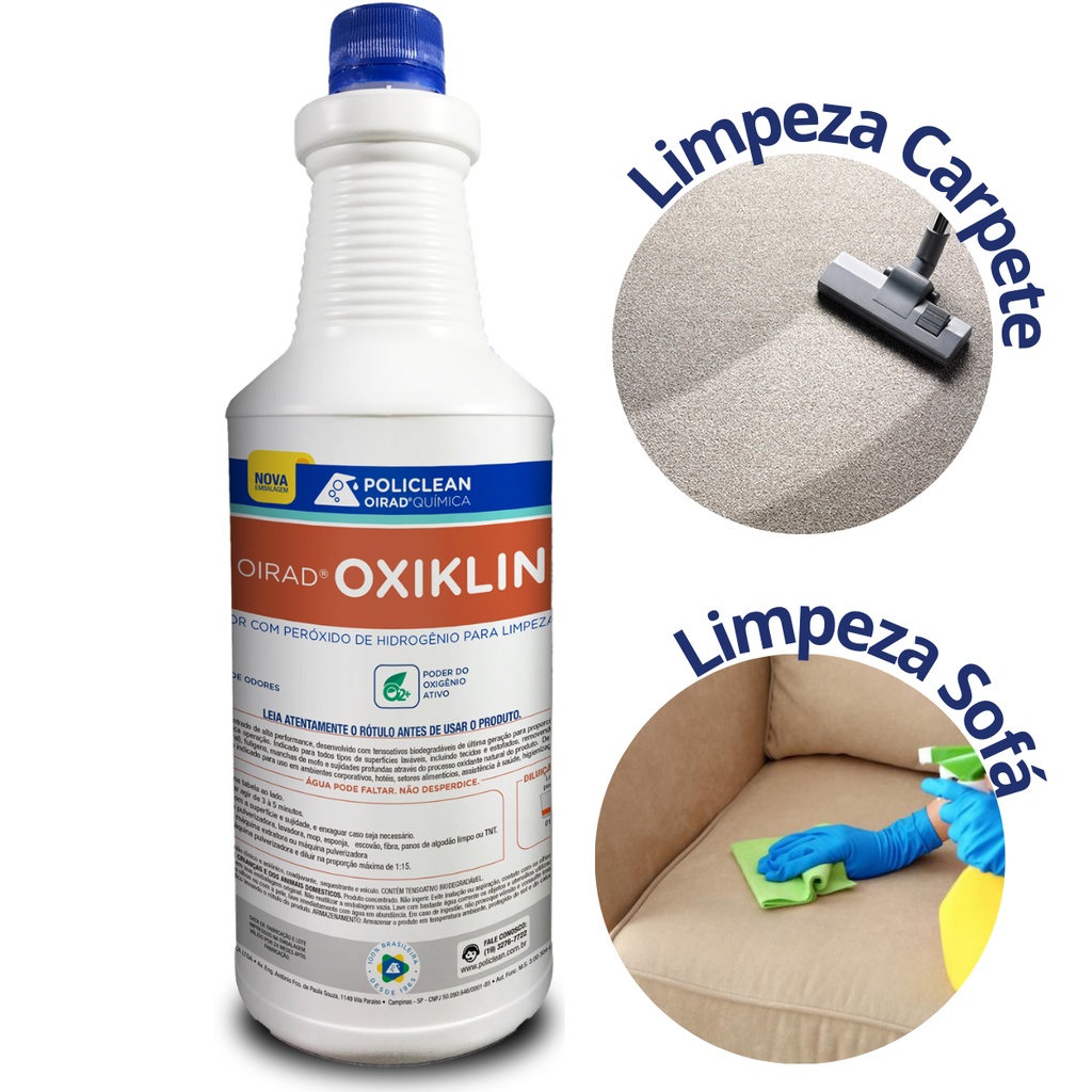 Produto para limpar sofá estofados tirar mancha concentrado 1L Oirad  Oxilkin peróxido | Shopee Brasil