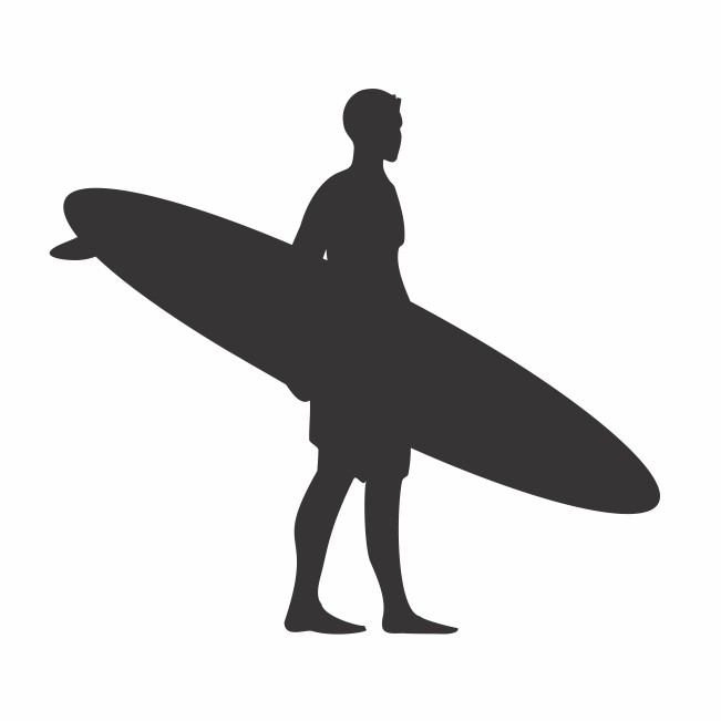 Adesivos de Esportes Radicais Surfista 12cm X 11cm Silhueta Prancha