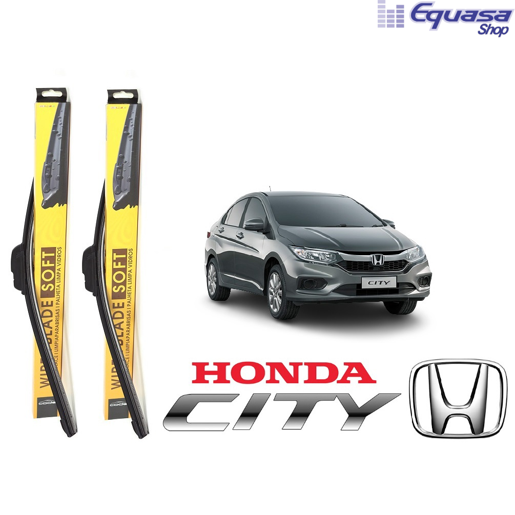 Kit Par 2 Palhetas para Limpador de Parabrisa Dianteiro para Honda City 2015 2016 2017
