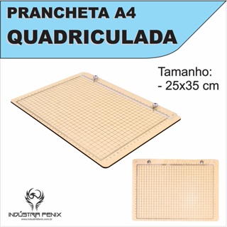 Prancheta Portátil Quadriculada Desenho Técnico Madeira Nat A4 - Fenix em Oferta na Shopee