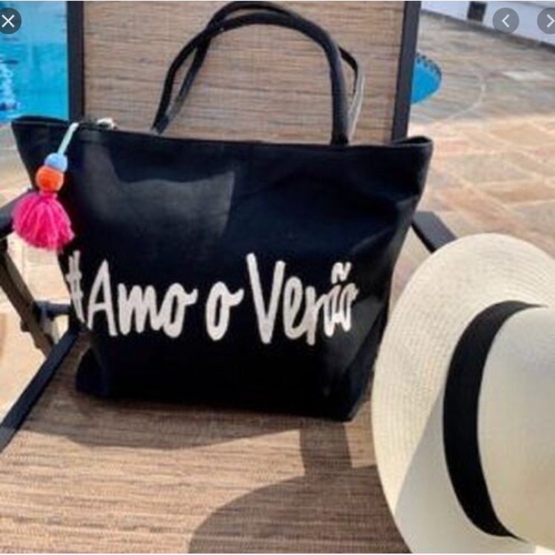 Bolsa Praia Piscina Modelo Sacola Feminina Amo o Verão 1995 em Oferta na Shopee