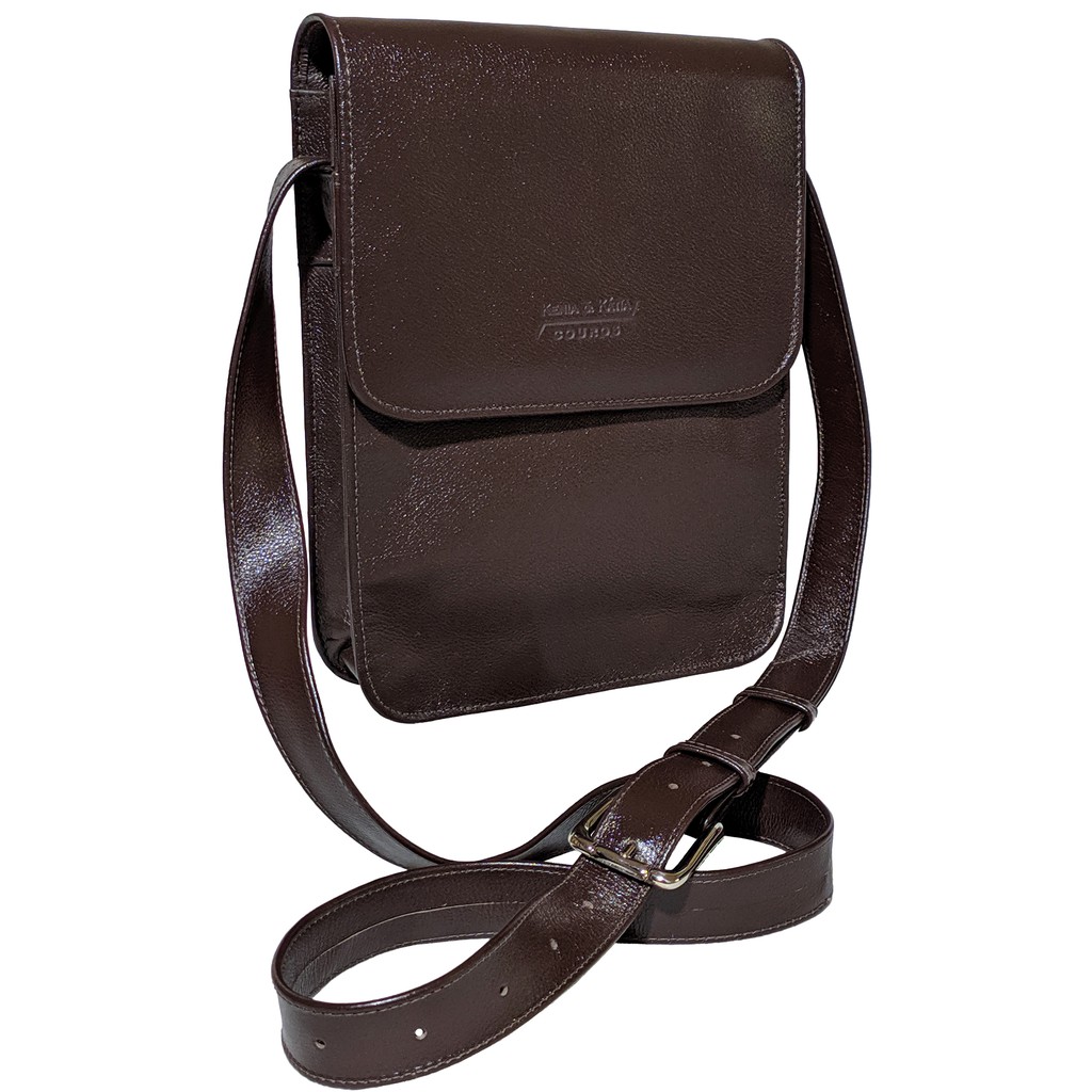 Bolsa Transversal Capanga Masculina Em Couro Legitimo Pasta Carteiro Tiracolo Porta Tablet