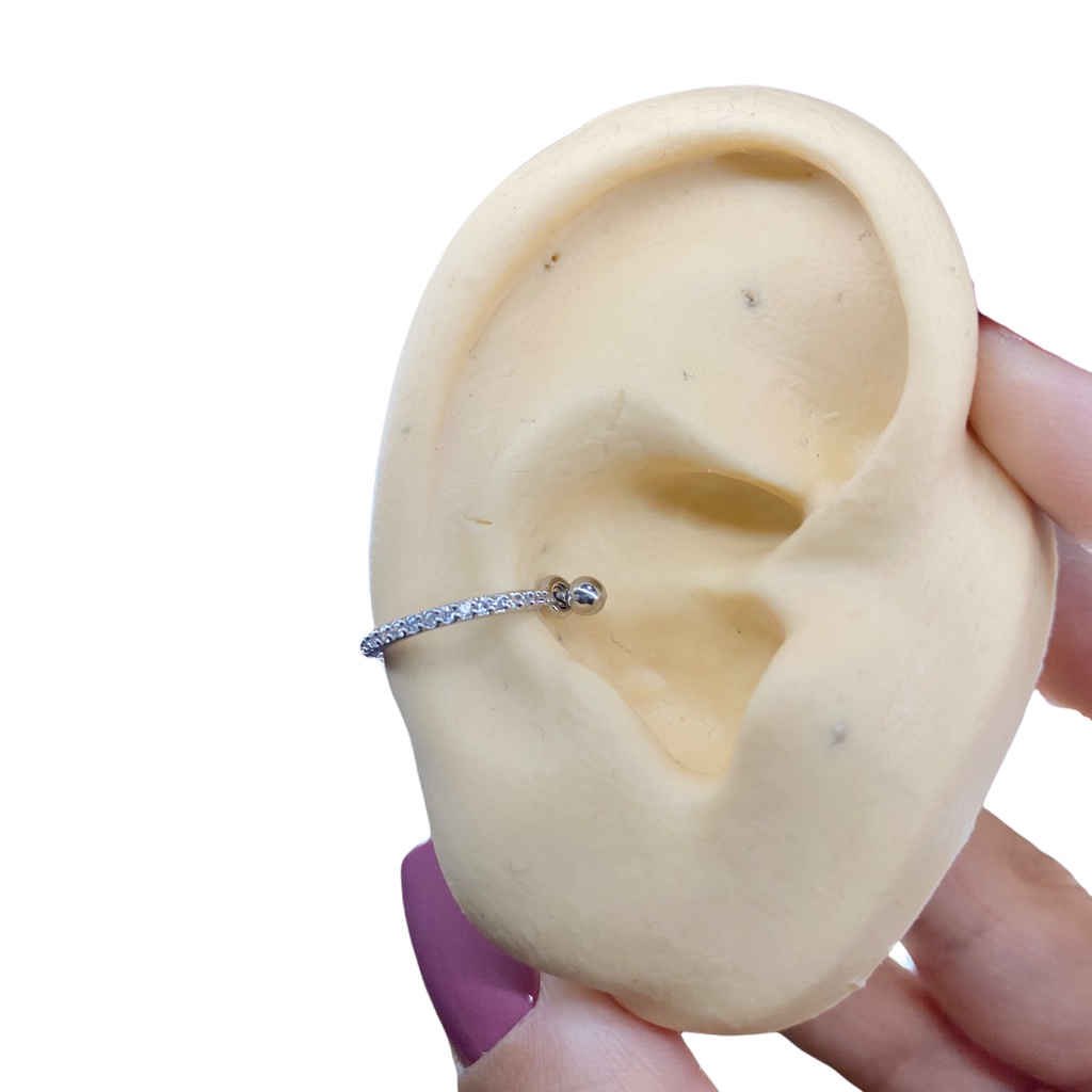Piercing Conch Argola Fino Aço Cirúrgico Zircônia Cristal Oferta em Oferta na Shopee
