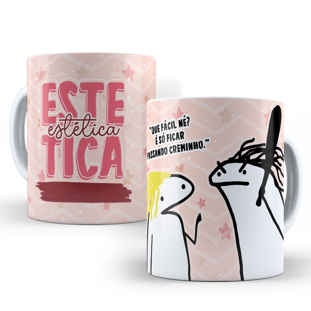 Caneca Estética Personalizada Flork Profissões 2 Bolo Bento de Porcelana Mod. 767