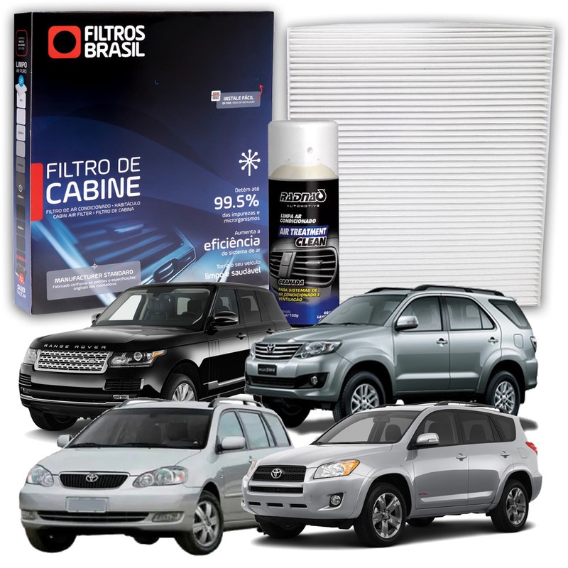 Filtro de Cabine para Range Rover / Hilux / Rav-4 + Higienizador Limpa Ar Tipo Granada em Oferta na Shopee