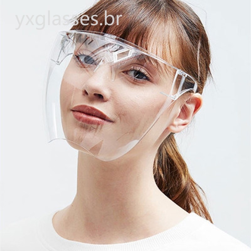 Oversized Full Face Shield Large Frame Protective Eye Goggles Safety Mask Acrylic Glasses