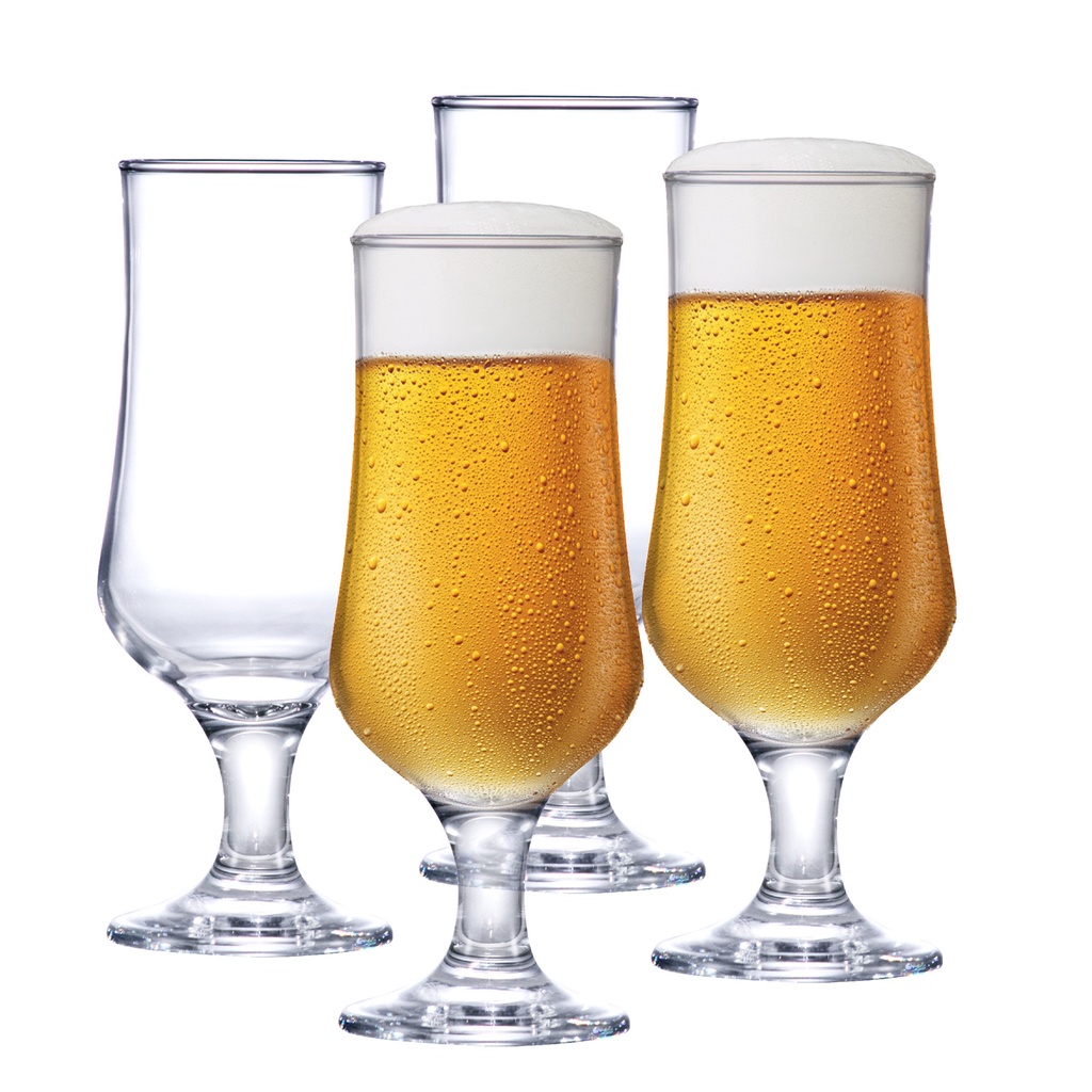 Jogo de Taças de Vidro Barcelona G para Cerveja 370ml 4pcs - Ruvolo em Oferta na Shopee
