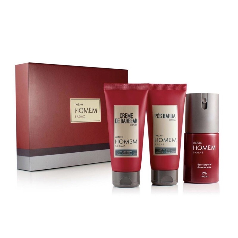 Kit Natura Homem Sagaz com 1 Deo Corporal + Creme de Barbear + 1 Balm Pós  Barba | Shopee Brasil