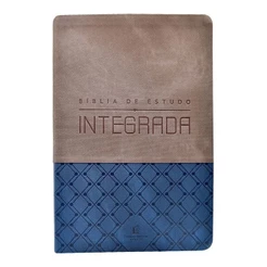 Bíblia de Estudo Integrada | NVI | Letra Normal | Capa Luxo Cinza e Azul