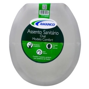 Assento Sanitário Almofadado Tampa de Vaso  Amanco Oval Cores em Oferta na Shopee