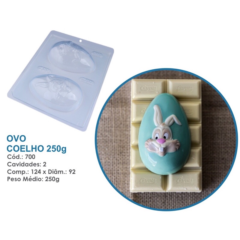 1~10 Forma BWB ovo de pascoa chocolate simples ovo coelho 250g  cod 700