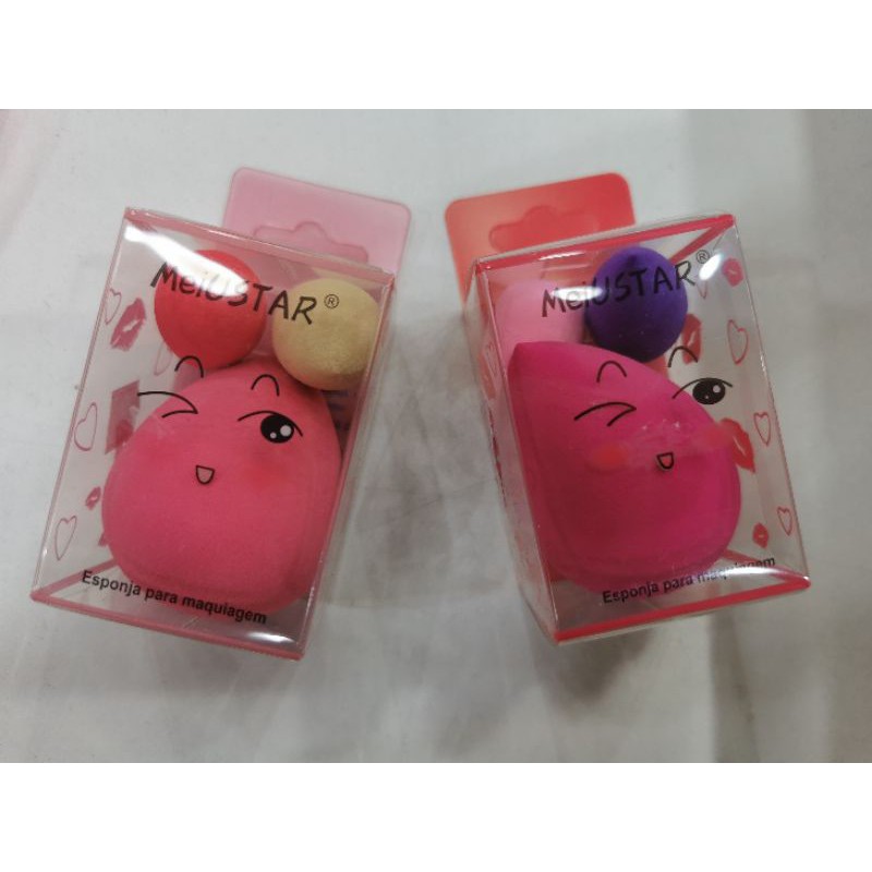 Kit 3 pc Esponja （ um grande e dois mini）Para rosto e Maquiagem Base E Corretivo
