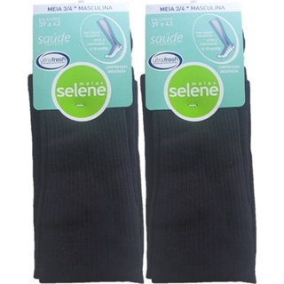 Kit C/2 Meias 3/4 Compressão Moderada Selene 6096-002 em Oferta na Shopee