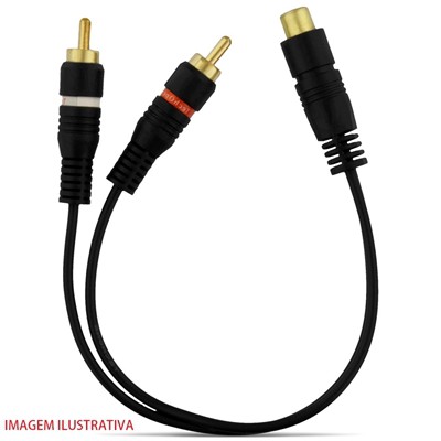 Cabo Rca BANHADO A OURO Y SOM AUTOMOTIVO 2 Macho 1 Fêmeas Emborrachado 20 cm