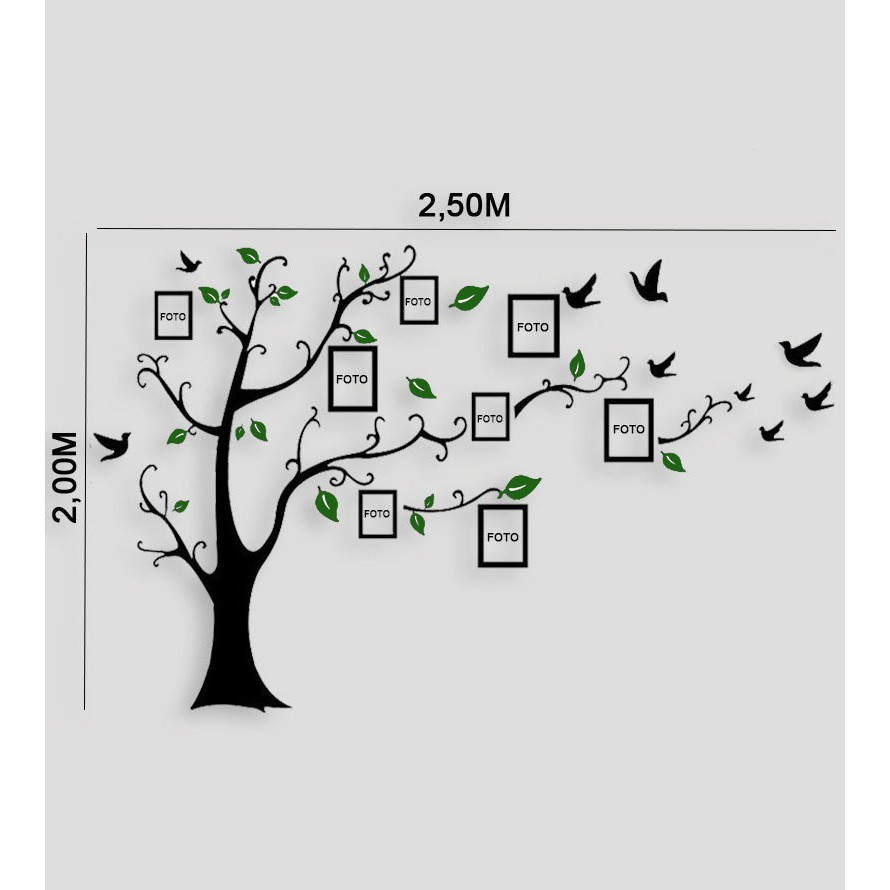Adesivo Decorativo Árvore Genealógica Familia Retrato Verde em Oferta na Shopee