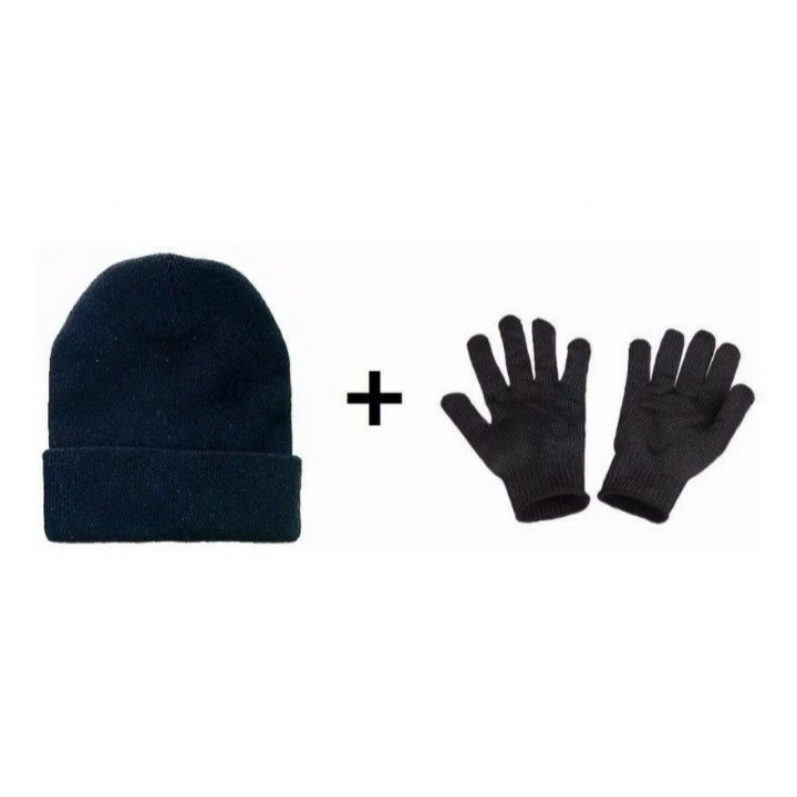 Kit Touca e Luvas Lã Adulto Inverno Frio Promoção Promoção