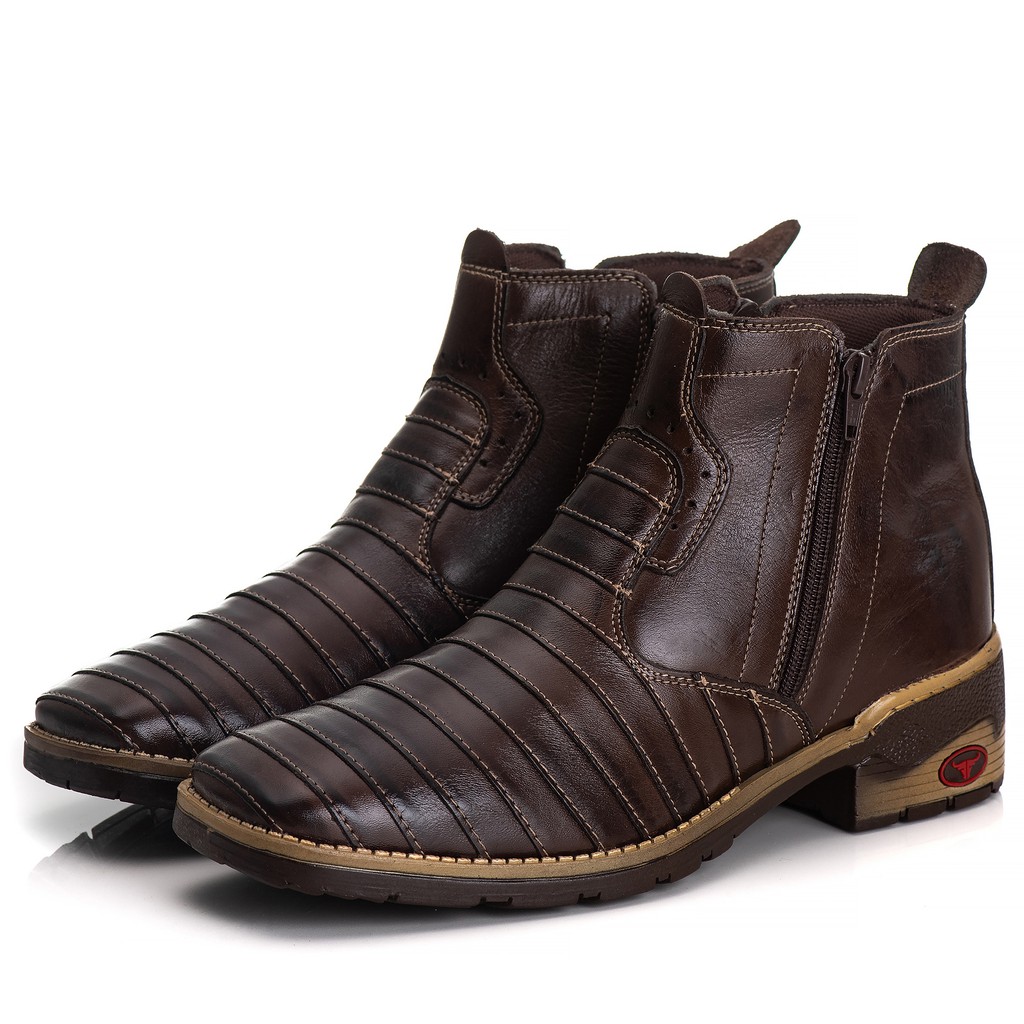 Bota Botina Country Masculina Texana Casco Tatu Super Conforto e Qualidade 10 em Oferta na Shopee