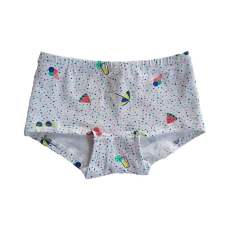 01 (UMA) Calcinha Boxer Infanto-Juvenil No Cotton Algodão Shortinho