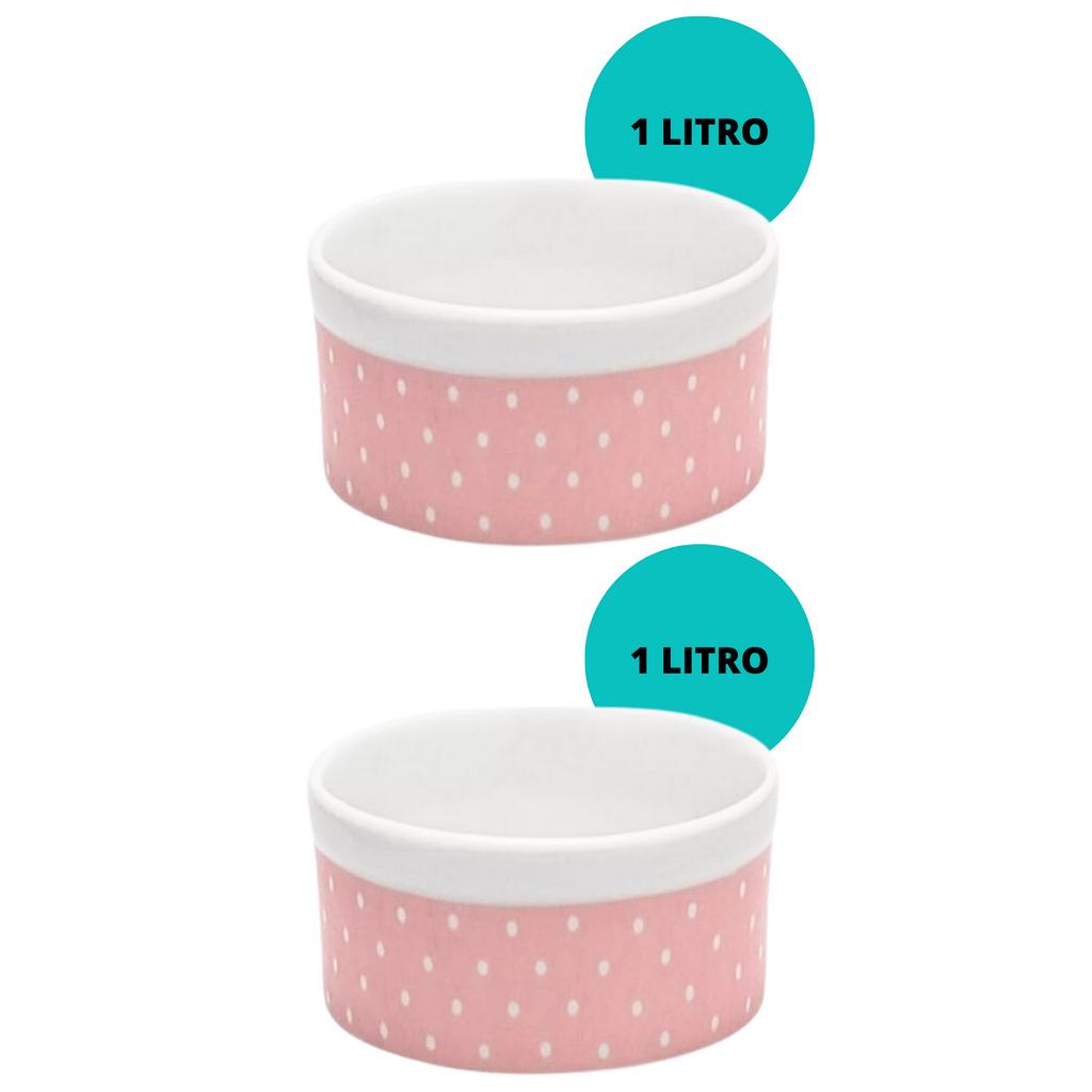 Kit 2 Comedouros Pet Super Decoração Rosa 1 Litro 600 Ml 330 Ml 200 Ml em Oferta na Shopee