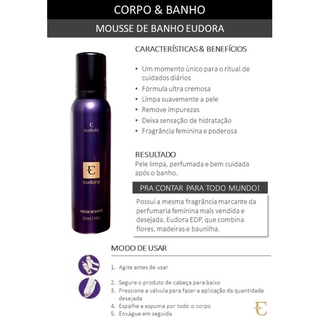 Kit Eudora Roxo Eau De Parfum Creme Hidratante Espuma De Banho Shopee Brasil