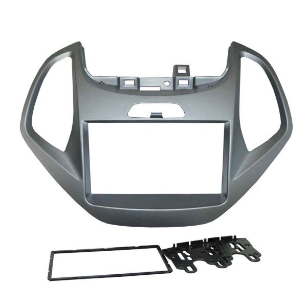 Moldura 2 Din Ford Ka / Ka+ 2014, 2015, 2016, 2017 - Cinza em Oferta na Shopee