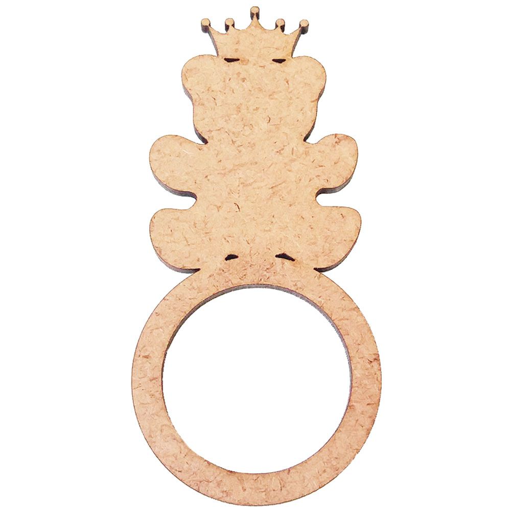 Kit 50 porta guardanapo mdf argola Urso real decoração mesa