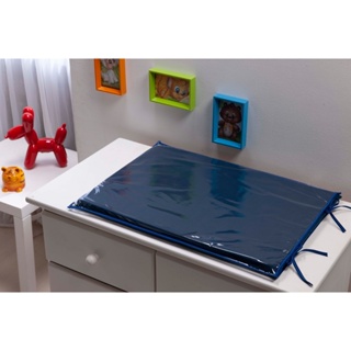 Trocador para comoda de bebe Promoção Azul Marinho Liso quarto bebe Menino com Espuma de Colchão em Oferta na Shopee