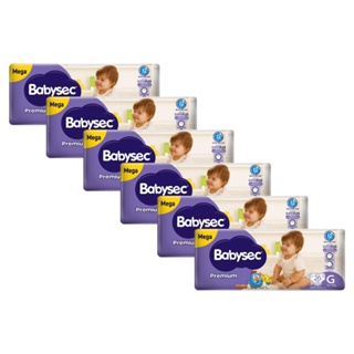Kit 6 Fraldas Babysec Galinha Pintadinha Premium Tamanho G 26 unidades cada em Oferta na Shopee