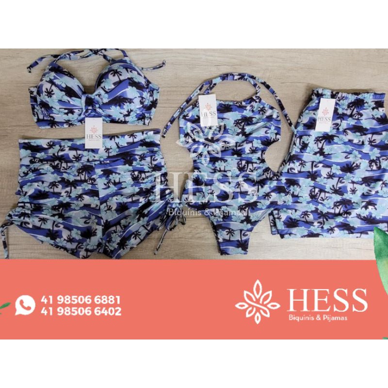 Kit Família Praia / Biquíni Shorts Mãe Maiô Tal Filho E Shorts Tal Pai/ Moda Praia Família