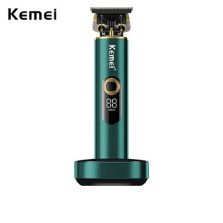 Aparador De Pelos Profissional Kemei T9 0mm Zero Lacunada , Máquina De Corte De Cabelo Com Base De Carregamento