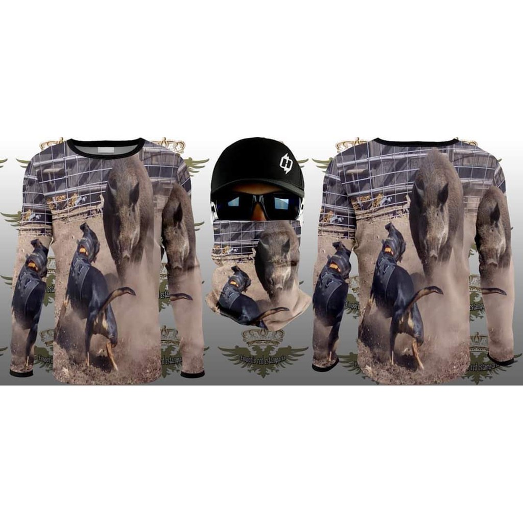 Camiseta Personalizada de Caça Manga Longa + Mascara java
