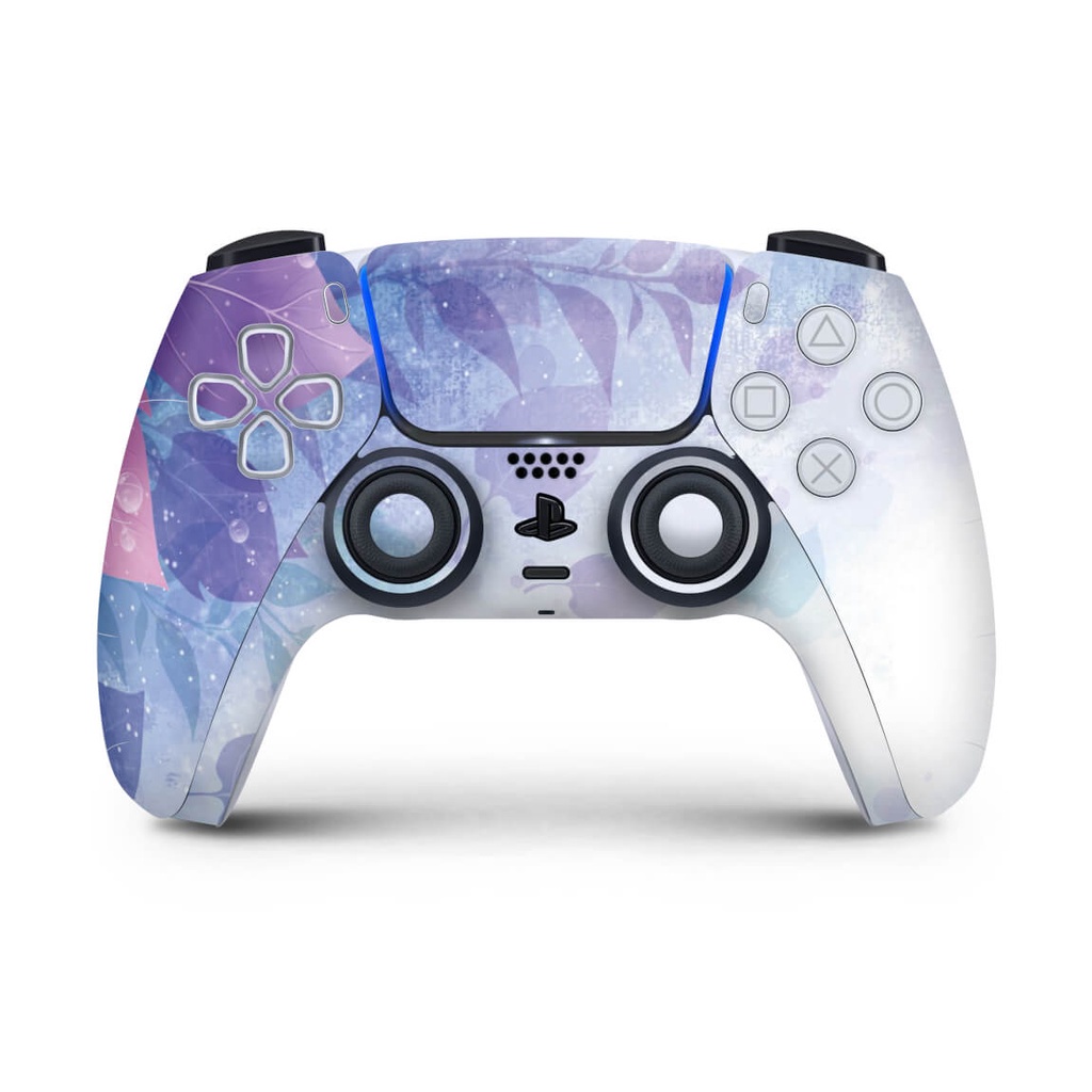 Skin PS5 Controle Playstation 5 Adesivo - Folhas Lilás - Escorrega