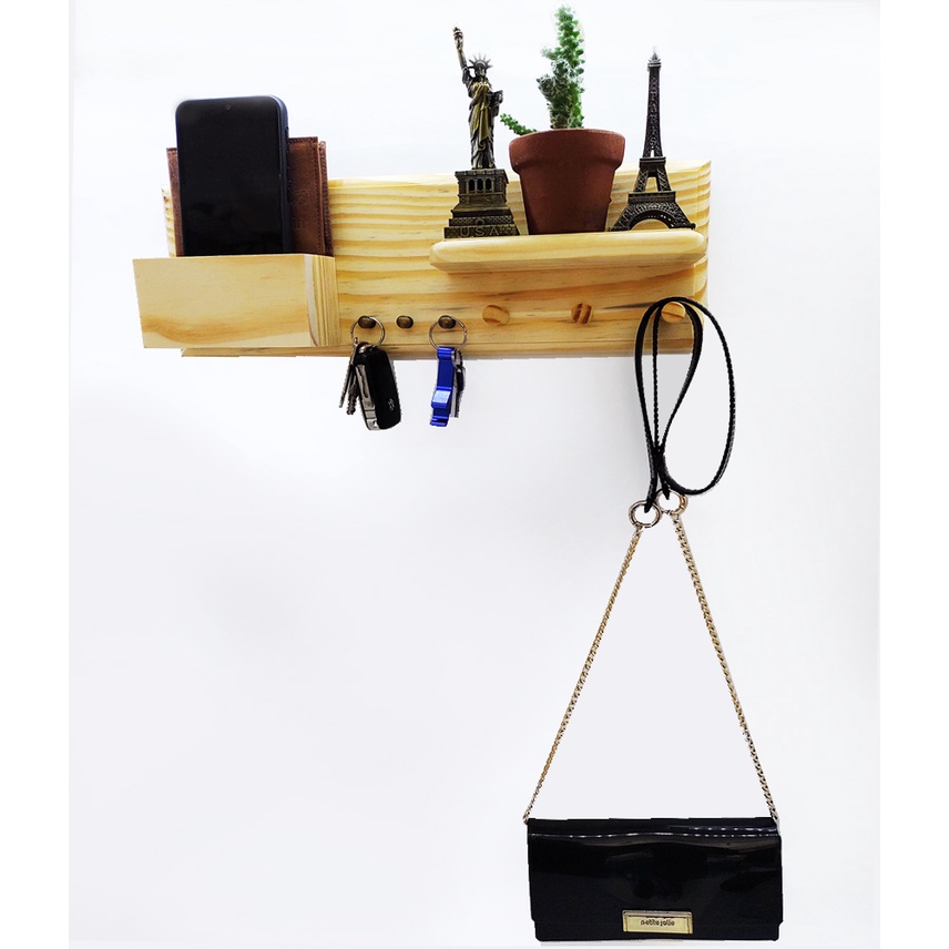 Porta Chaves Cabideiro Prateleira Suporte Celular Carteira Bolsa - Pronta Entrega Envio Rápido.