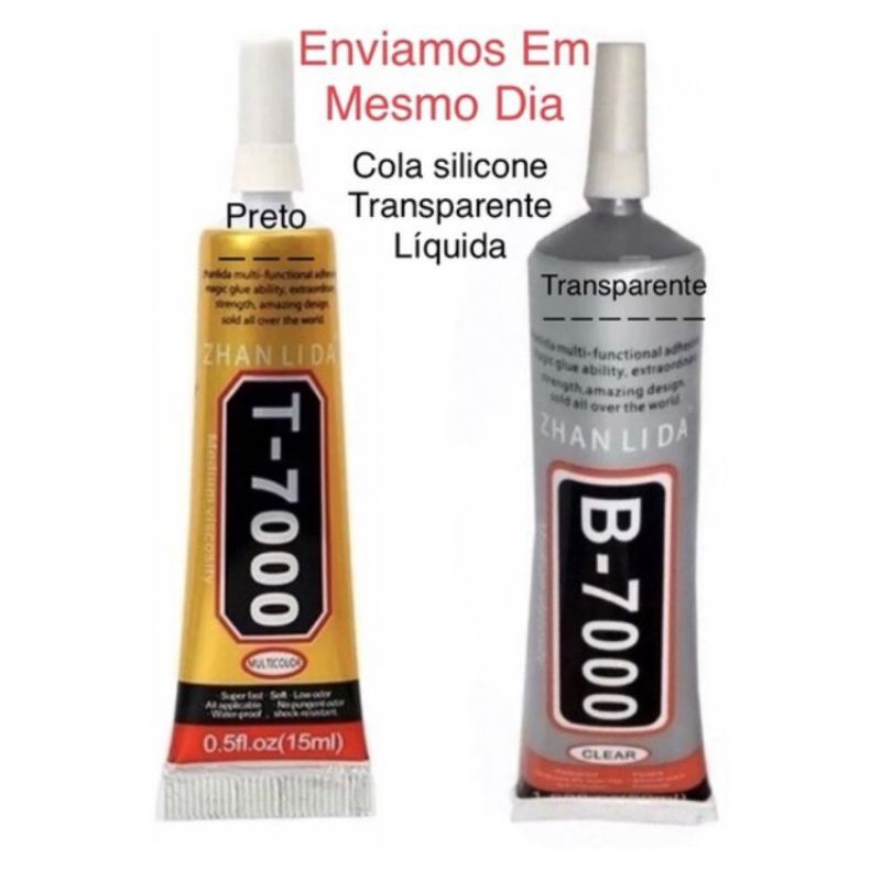 Cola P/ Colar Celular T7000 B7000 Preta Ou Transparente 15ml