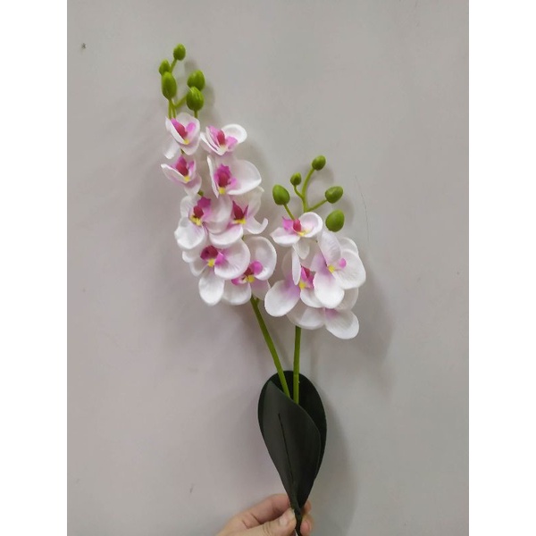Orquidea com folhas Artificial para Arranjo Enfeite Decoracao em Oferta na Shopee