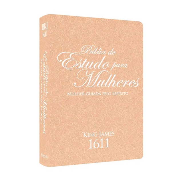 Bíblia de Estudo para Mulheres | Guiada pelo Espirito | BKJ 1611 | Letra normal | Rose Gold Branca - Books & Magazines