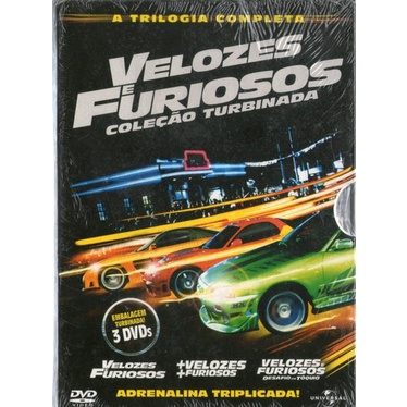 Box Dvd Velozes e Furiosos - Trilogia Completa - Velozes e Furiosos I, II e III - Coleção Turbinada - Original