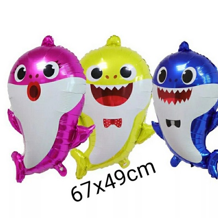 10 Balão Baby Shark Grande 55 cm