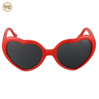 Moda Fofa Retro Amor Forma Coração Lolita Óculos De Sol Fancy Dress Party HOT-Vermelho