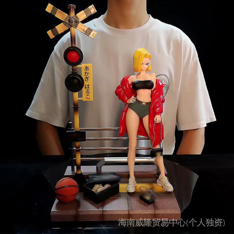 [Explosive spot]Dragon ball z figure gk fashion android 18 sexy girl scene statue anime action figure model pvc desktop collection doll toy gift