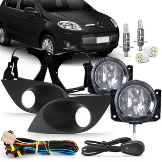 Kit farol de milha Novo Palio 2012 2013 2014 2015 2016 2017 2018 2019 2020 com botão modelo alternativo
