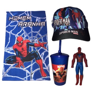Boneco Homem Aranha com Boné e Acessórios