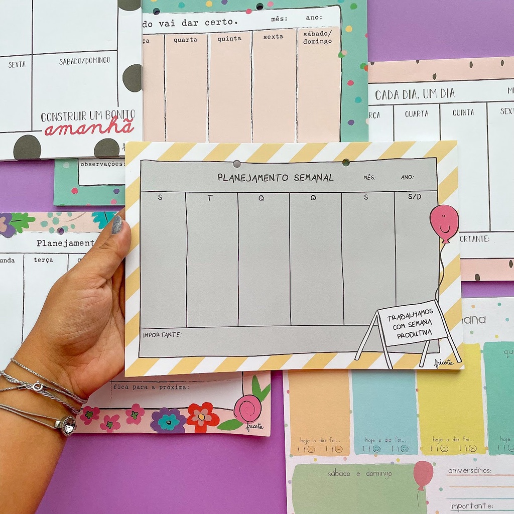Bloco Planner FRICOTE Semanal Permanente c/ 30 fls - Escorrega o Preço