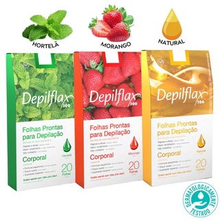 20 Folhas Prontas De Cera Depilatória Corporal Depilflax