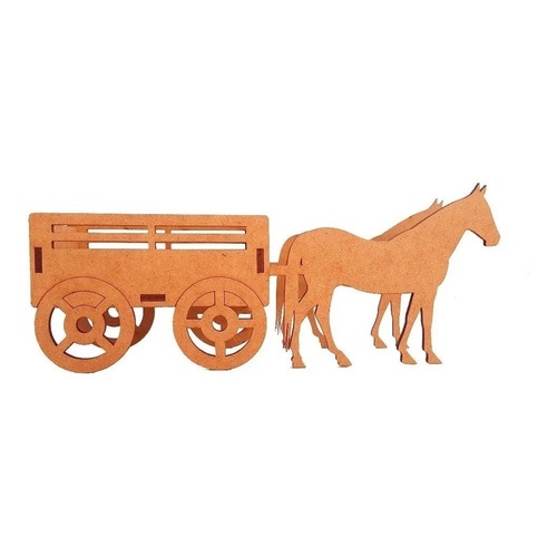 Kit 5 Carroças Country em MDF Cru — imagem 2 de 2