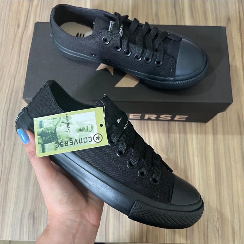 Tênis todo preto Allstar Tradicional cano baixo