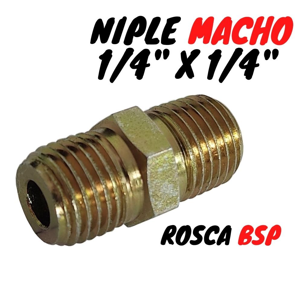 Niple Rosca 1/4" Macho x 1/4" Macho - Soldaforte