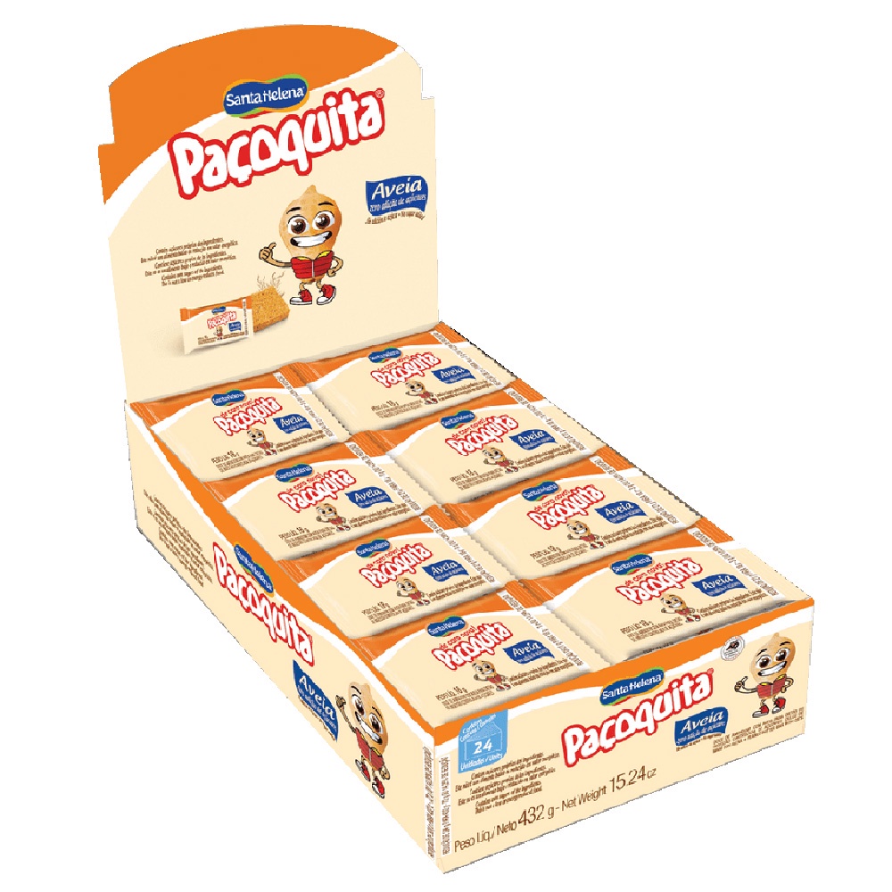 Paçoca com Aveia Zero Açúcar Paçoquita 18g c/24 - Santa Helena