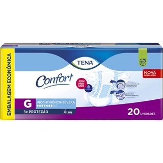 Fralda Geriátrica Tena Confort G com 20 unidades em Oferta na Shopee