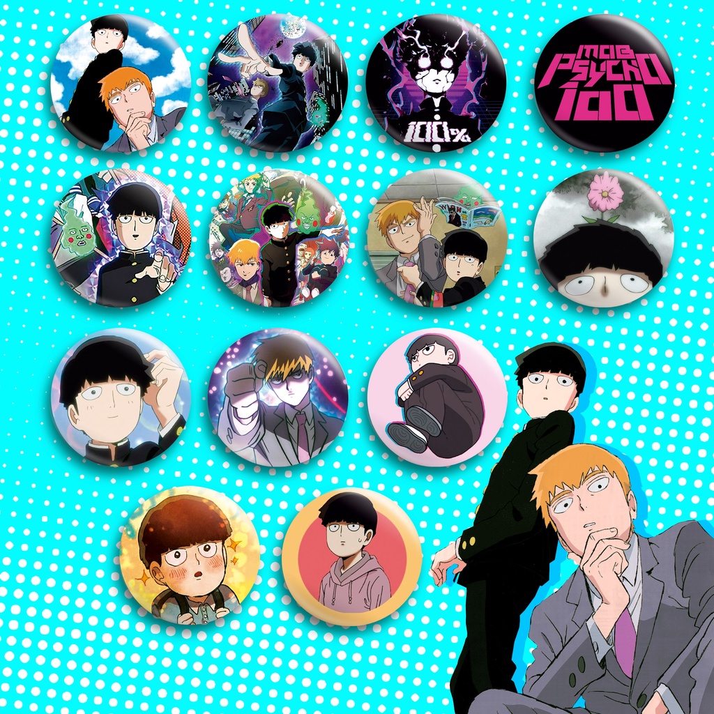 Botton Mob Psycho Cm Broche Boton Button Buton Anime Pin Shigeo Kageyama Reigen Arataka